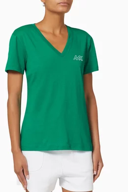 Shop Armani Exchange Green AX T-shirt in Cotton for WOMEN | Ounass Kuwait