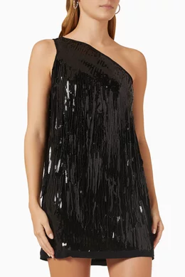 parker sequin fringe dress