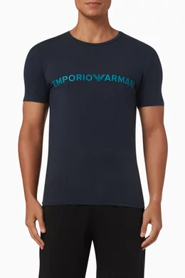 Shop Emporio Armani Blue Slim-fit T-shirt & Boxers Set in Cotton Jersey for  MEN | Ounass Saudi Arabia