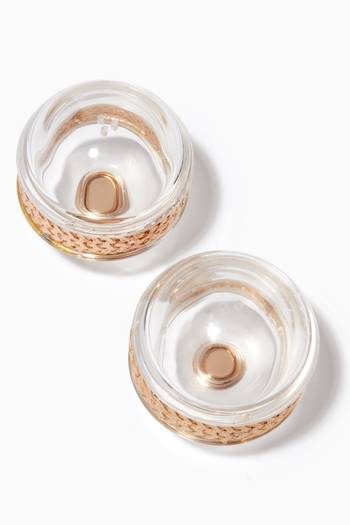hover state of Salt & Pepper Shakers Braid Set in 24kt Gold-plated Brass & Crystal Glass 