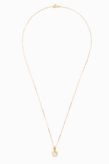 hover state of Butterfly Diamond Pendant Necklace in 18kt Yellow Gold      