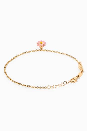 hover state of Wonder Flower Anklet in 18kt Yellow Gold   