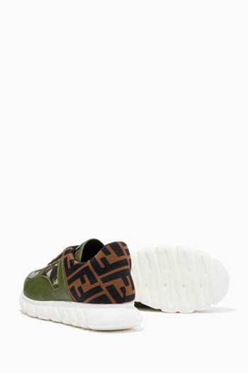 hover state of FF Logo Camo Sneakers in Leather    