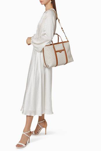 hover state of Beck Large Tote in Canvas & Leather