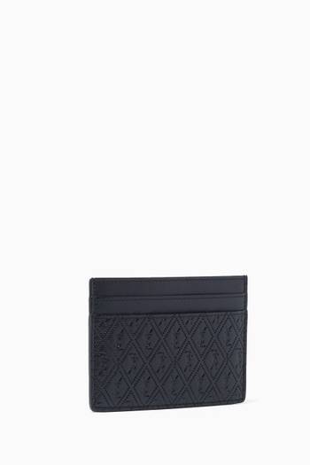 hover state of Monogram Card Holder in Embossed Smooth Leather  