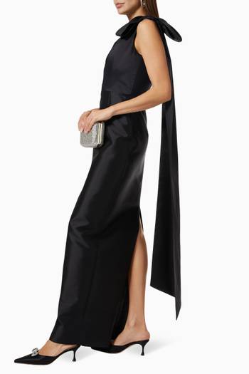 hover state of Gabriella Column Gown in Silk