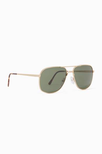 hover state of Rift Aviator Sunglasses in Metal    