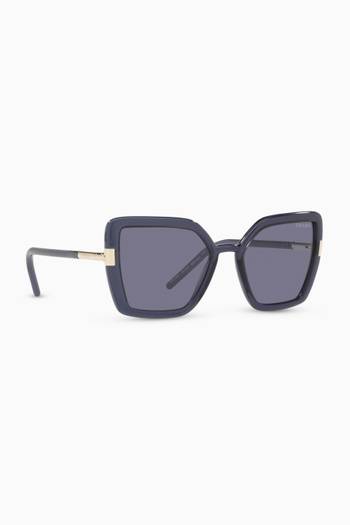 hover state of Oversized Cat-Eye Sunglasses in Acetate           