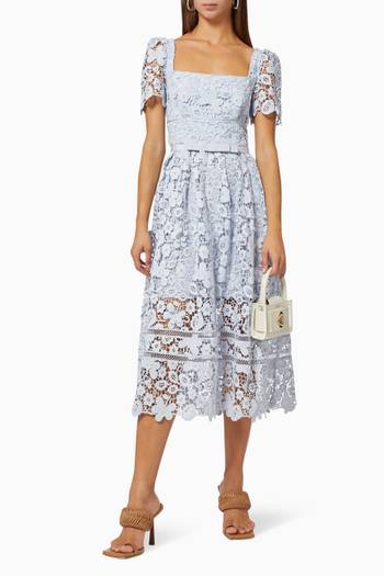 hover state of Midi Dress in Guipure Lace 