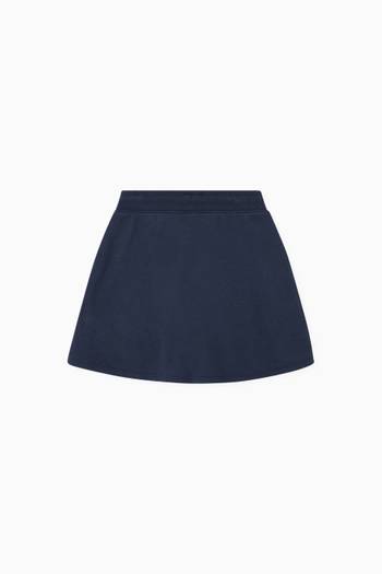 hover state of Drawstring Signature Logo Skater Skirt in Terry