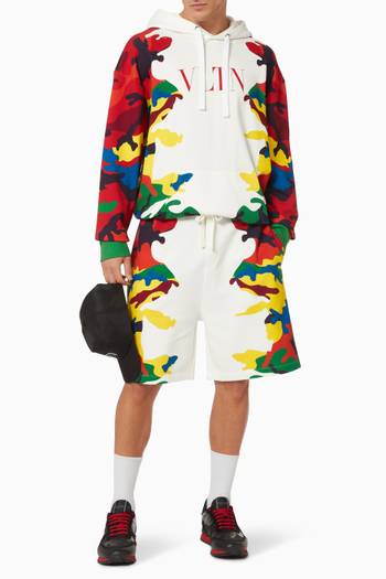hover state of CAMOU7 Print Bermuda Shorts in Cotton Jersey    