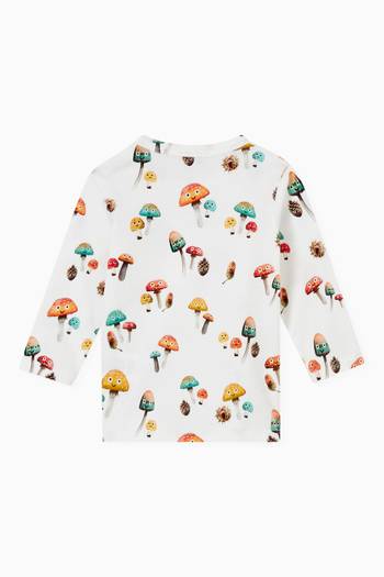 hover state of All-over Mushroom Print T-shirt in Cotton