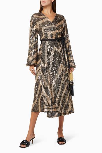 hover state of Pauillac Printed Dress in Sequin Embellished Tulle  