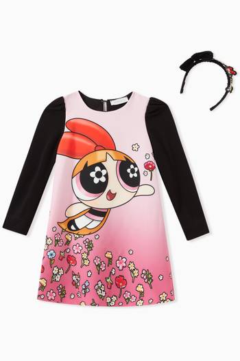 hover state of Powerpuff Girls Blossom Dress in Crepe   