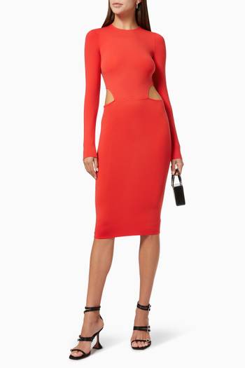 hover state of Cut-out Midi Dress in Crepe    