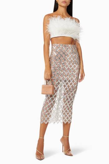 hover state of Coco Midi Skirt in Shimmer Bodice 
