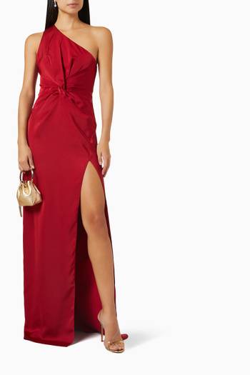 hover state of Eliana Twist Gown in Satin