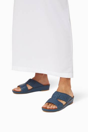 hover state of Peninsula Trecce Stitched Sandals in Softcalf  