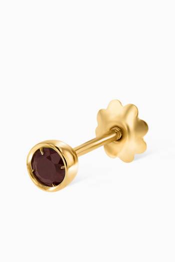 hover state of Ara Garnet January Birthstone Earrings in 18kt Yellow Gold  