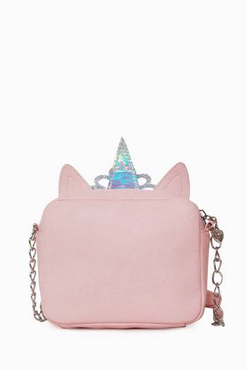 hover state of Miss Gwen Butterfly Rainbow Crown Plush Crossbody  