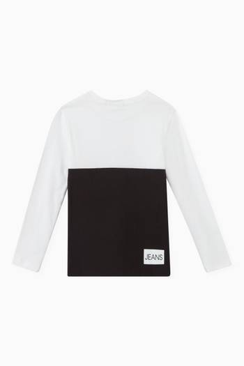 hover state of Colour Block Sweater in Organic Cotton Knit  