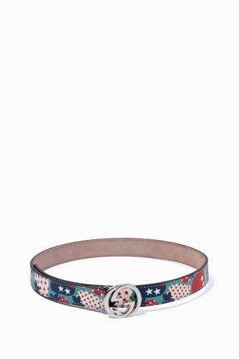hover state of Strawberry Print Belt in Supreme Canvas 