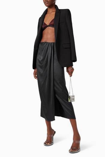 hover state of Gabrielle Wrap Skirt in Satin