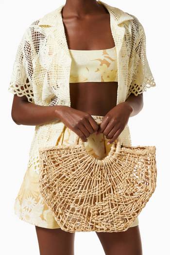 hover state of Maria Tote in Cornhusk Straw 