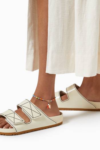 hover state of The Brighter The Better Anklet in Enamel & Gold-plated Brass    