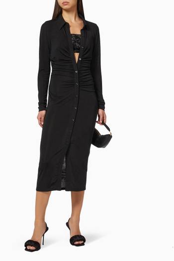 hover state of Midi Polo Dress in Shimmer Jersey 