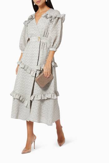 hover state of Ruffle Tiered Dress in Linen 