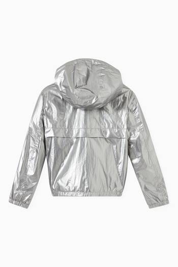 hover state of Eagle Logo Blouson Hoodie in Metallic fabric