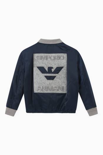 hover state of Logo Patch Bomber Jacket in Nylon