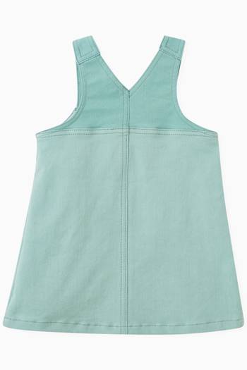 hover state of Colour Block Dungaree Dress in Denim