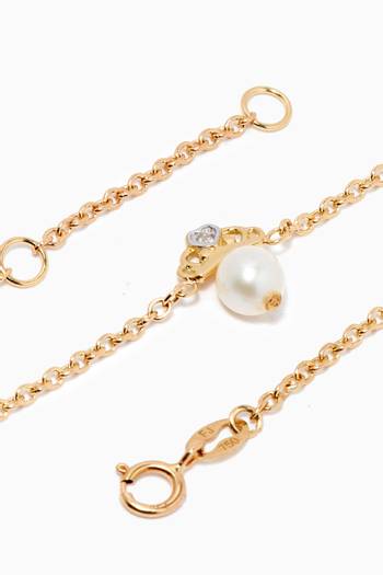 hover state of My Princess Pearl Diamond Bracelet in 18kt Yellow Gold       