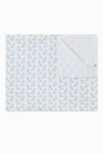 hover state of Dinosaur Swaddle Blanket in Pima Cotton 