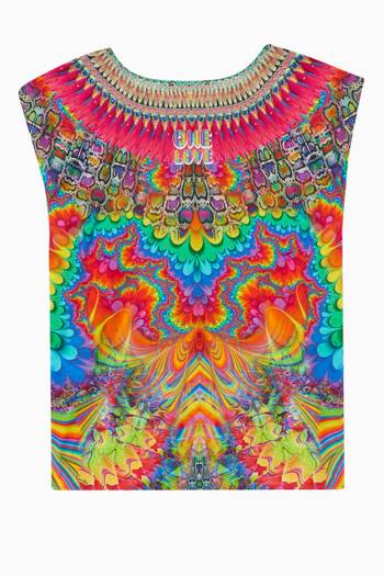 hover state of Graphic Print Kaftan in Cotton    