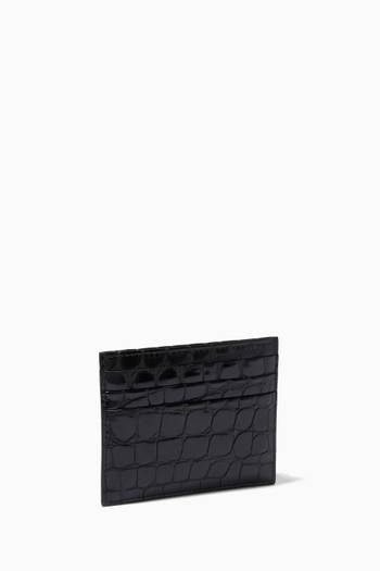 hover state of St. Cocco Card Holder in Croco-print Leather    