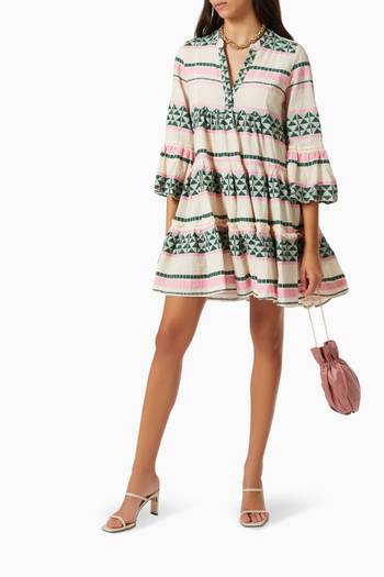 hover state of Zakar Tiered Mini Dress in Cotton 