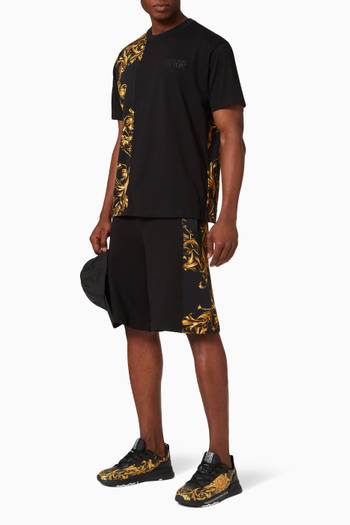 hover state of Baroque Print Shorts in Fleece  