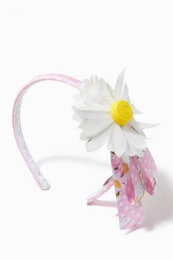 hover state of Floral Daisy Headband in Satin  