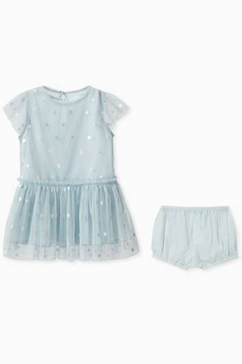 hover state of Star Print Tulle Dress with Bloomers in Cotton  