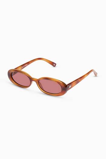 hover state of Outta Love Oval Sunglasses    