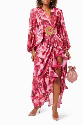 hover state of Camilla Maxi Dress in Printed Silk  
