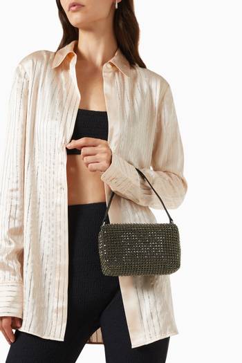 hover state of Medium Heiress Pouch in Rhinestone Mesh    