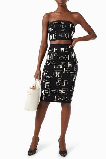 hover state of Pencil Skirt in Lettering Knit   