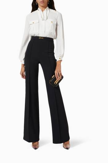 hover state of High-waisted Palazzo Pants in Crêpe        