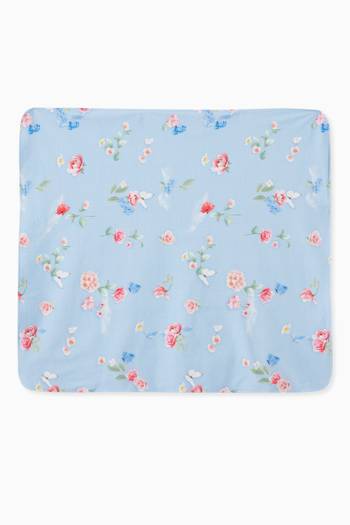 hover state of Floral Print Blanket in Cotton 