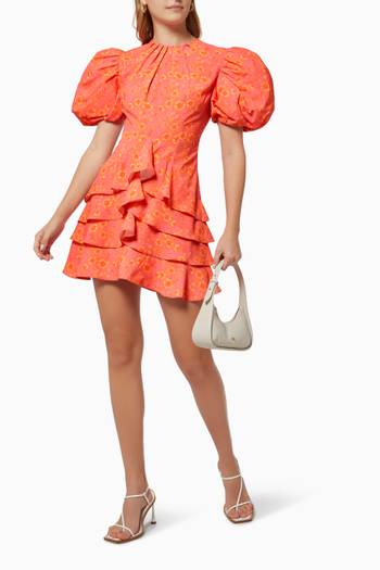 hover state of Camellia Puff Sleeve Dress in Viscose  