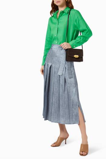 hover state of Paraggi Pleated Culottes in Nylon  